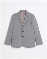 River Island Boys Suit Jacket Grey Tailored Notch Long Sleeve Outerwear Top - 8 Years Regular