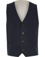 River Island Boys Waistcoat Navy Button Up V-Neck Sleeveless Outerwear Top - 8 Years Regular