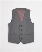 River Island Boys Suit Waistcoat Grey Buttons Sleeveless Outerwear Top - 8 Years Regular