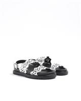 River Island Womens Chunky Sandals Silver Laser Cut Open Toe Summer Shoes