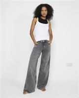 River Island Womens Wide Leg Jeans Grey Denim Mid Rise Trousers Pants Bottoms - 6 Long Regular
