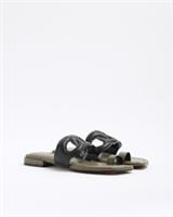 River Island Womens Flat Sandals Green Toe Loop Open Toe Strapped Summer Shoes