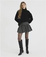 River Island Womens Mini Skirt Black Check Bubble Hem Elasticated waist Bottom - 6 Regular