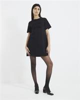 River Island Womens Mini T-Shirt Dress Black Short Sleeved Bow Round Neck - 10 Regular