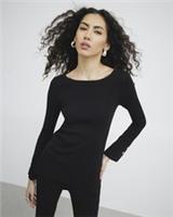 River Island Womens Tunic Top Black Crew Neck Fitted Long Sleeve Blouse Top - 10 Regular