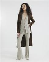 River Island Womens Waistcoat & Pants Lounge Set Beige Ribbed 2 Piece Outfit - S Regular