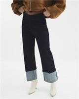 River Island Womens Slim Fit Jeans Petite Indigo Turn Up Trousers Pants Bottoms - 8 Extra Short Petites