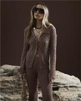 River Island Womens Shirt Brown Knitted Button Up Collared Long Sleeve Top - S Regular