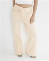 River Island Womens Flared Jeans Petite Orange Denim Trousers Pants Bottoms - 4 Extra Short Petites