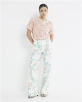 River Island Womens Bootcut Jeans Petite White High Rise Flared Trousers Pants - 4 Extra Short Petites