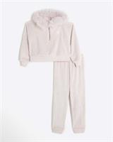 River Island Girls Lounge Set Pink Chevron 2 Pieve Outfit Chevron Loungewear - 11-12 Years Regular