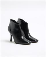 River Island Womens Ankle Boots Black Square Toe Heeled Pointed Toe Casual Shoes
