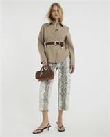 River Island Womens Culottes Brown Denim Snake High Rise Trousers Pants Bottoms - 14 Regular Regular
