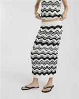 River Island Womens Maxi Skirt Black Chevron Print Knitted Casual Bottom - S Regular