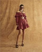 River Island Womens Mini Dress Red Frill Detail Long Sleeve Bardot Neck - 8 Regular
