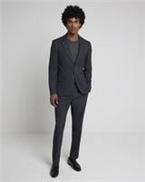 River Island Mens Suit Jacket Grey Stretch Slim Single Breasted Outerwear Top - 40 Regular Regular