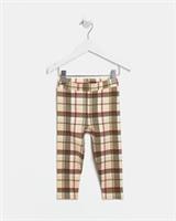 River Island Mini Girls Leggings Beige Check Tartan Elasticated Waist Bottoms - 4-5 Years Regular