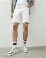 River Island Mens Denim Shorts White Slim Fit Button Zip Belt Loops Bottoms - 28 Regular