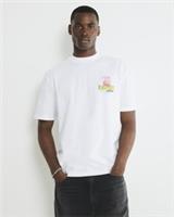 River Island Mens T-Shirt White Regular Fit Japanese Ramen Short Sleeve Tee Top - M Regular