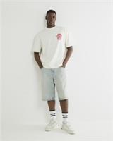 River Island Mens T-Shirt Beige Boxy Fit Sardine Short Sleeve T Shirt Tee Top - L Regular