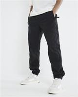 River Island Mens Cargo Trousers Black Regular Cuffed Drawstring Pants Bottoms - Small / Regular Regular