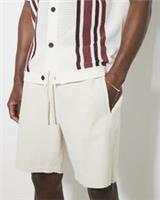 River Island Mens Shorts Cream Pull On Slip Pockets Elastic Drawstring Bottoms - S Regular