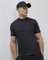 River Island Mens T-Shirt Black Slim Fit Embossed MCMXI Short Sleeve T Shirt Top - XL Regular