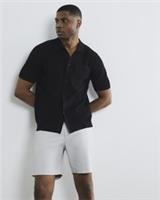 River Island Mens Chino Shorts Grey Slim Fit Belted Slip Pockets Stretch Bottoms - 28 Regular