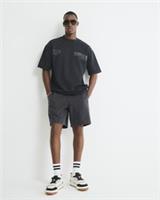 River Island Mens Shorts Black Regular Fit Denim Pull On Button Zip Bottoms - 36 Regular