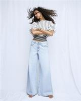 River Island Womens Wide Leg Jeans Blue Low Rise Baggy Trousers Pants Bottoms - 8 Regular Regular