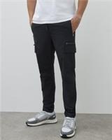River Island Mens Cargo Trousers Black Skinny Fit Drawstring Pants Bottoms - Large / Short Regular