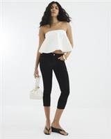 River Island Womens Capri Denim Jeans Black Skinny Trousers Pants Bottoms - 8 Regular
