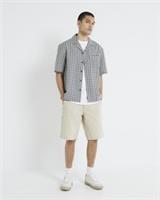 River Island Mens Carpenter Shorts Beige Denim Belt Loops Pockets Bottoms - 34 Regular