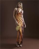 River Island Womens Midi Dress Orange Sleeveless Crinkled Ombre Cowl Neck - S Regular