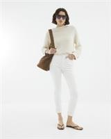 River Island Womens Culpt Mom Jeans White High Rise Trousers Pants Bottoms - 12 Regular Regular