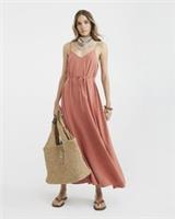 River Island Womens Maxi Dress Orange Sleeveless V-Neck Tie Waist Casual - 20 Regular