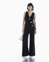 River Island Womens Waistcoat Jumpsuit Black Hybrid V-Neck Sleeveless Outfit - XS Regular
