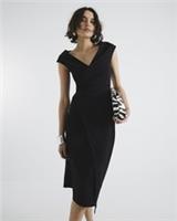 River Island Womens Midi Wrap Dress Black Lapel V-Neck Sleeveless Casual - S Regular