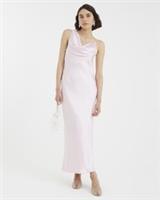 River Island Womens Maxi Slip Dress Pink Satin Cowl Neck Sleeveless Zip - 6 Regular