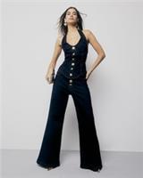 River Island Womens Flared Jeans Blue Palazzo Embellished Trousers Pants Bottoms - 8 Regular Regular