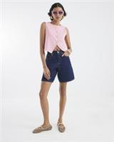 River Island Womens Cropped Waistcoat Pink Sleeveless Round Neck Outerwear Top - XL Regular