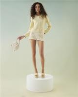 River Island Womens Cardigan Yellow Long Sleeve Boucle Edge Button Jumper Top - S Regular