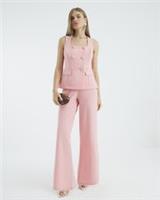 River Island Womens Waistcoat Jumpsuit Coral Double Breasted Square Neck Outfit - L Regular