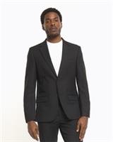 River Island Mens Suit Jacket Black Twill Big & Tall Single Breasted Top - 52 Regular Big & Tall