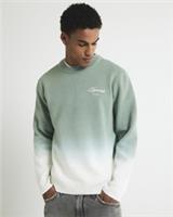 River Island Mens Jumper Green Regular Fit Ombre Crew Neck Pullover Sweater Top - XL Regular