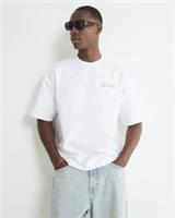 River Island Mens T-Shirt White Oversized Fit Yacht Club Car Crew Neck Tee Top - L Regular