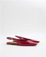 River Island Womens Slingback Shoes Red Pointed Toe Flats Strap Buckle Backless