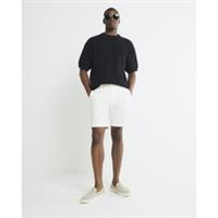 River Island Mens Chino Shorts Cream Slim Fit Slip Pockets Metal RR Bottoms - 28 Regular