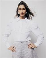 River Island Womens Shirt White Pearl Detail Long Sleeve Collared Buttons Top - 6 Regular