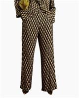 River Island Womens Flared Trousers Green Geometric Skinny Pants Bottoms - 12 Regular